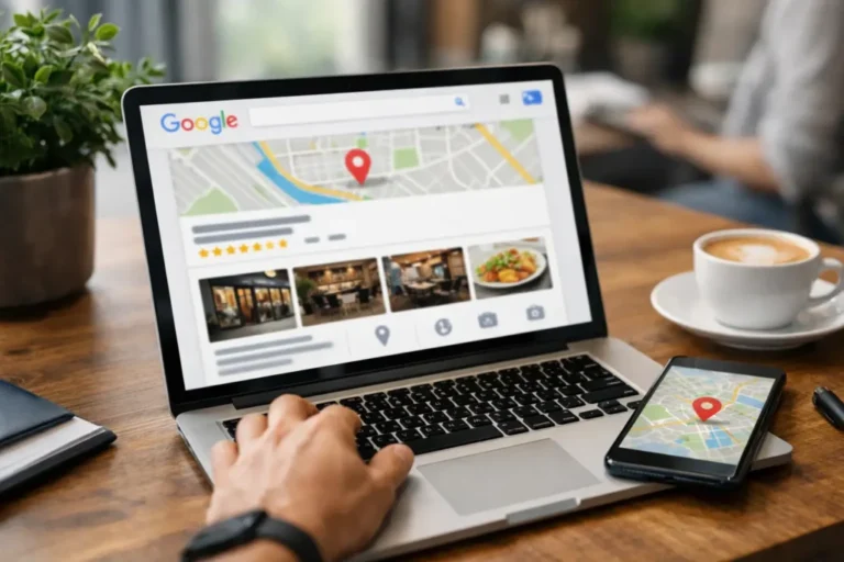 Person using Google Maps on devices