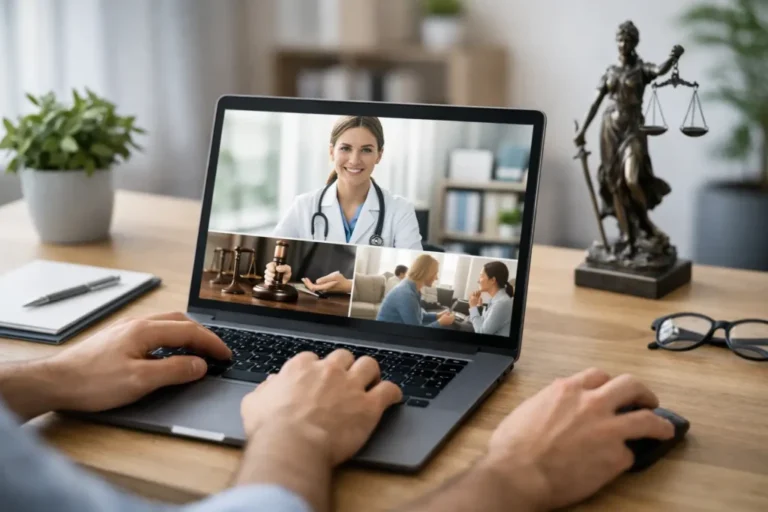 Virtual consultation with legal and medical professionals